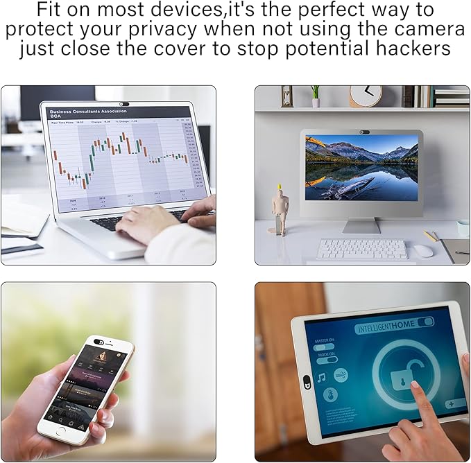 Laptop Camera Cover Slide, Camera Cover Slide, 6 Pack Ultra Thin Webcam Cover Slide for Laptop, Tablet, Desktop, PC, Smartphone, Protect Your Privacy and Security(Black)