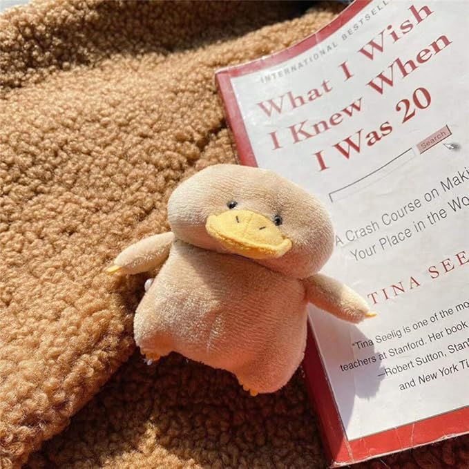 Yatchen Plush Case Compatible with AirPods Pro, Creative Cute 3D Cartoon Fur Duck Design Funny Cover with Keychain Protective Case for AirPods Pro Duck
