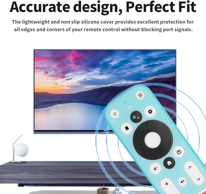 Silicone Remote Control Case Compatible with Onn 100024646 100026240 4K UHD Stick TV Box Remote Shockproof Protective Shell Cover with a Lanyard (Fluorescent Blue)