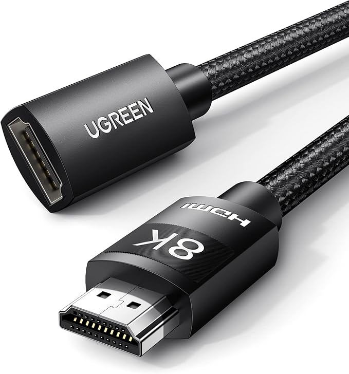 UGREEN HDMI Extender 8K 10K HDMI Extension Cable 2.1 Ultra High Speed Cord 4K Male to Female Adapter Compatible with MacBook Pro 2023/PS5/Xbox Series X/Roku TV/UHD TV/Blu-ray, 3.3FT