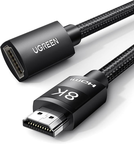 UGREEN HDMI Extender 8K 10K HDMI Extension Cable 2.1 Ultra High Speed Cord 4K Male to Female Adapter Compatible with MacBook Pro 2023/PS5/Xbox Series X/Roku TV/UHD TV/Blu-ray, 3.3FT