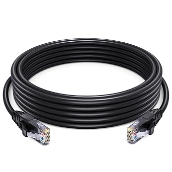 Maximm Cat6 Outdoor Ethernet Cable 50 Ft, Waterproof, UV Resistant, Black