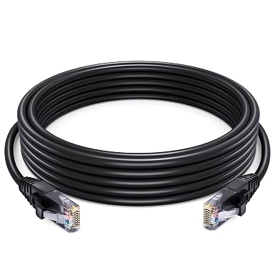 Maximm Cat6 Outdoor Ethernet Cable 50 Ft, Waterproof, UV Resistant, Black