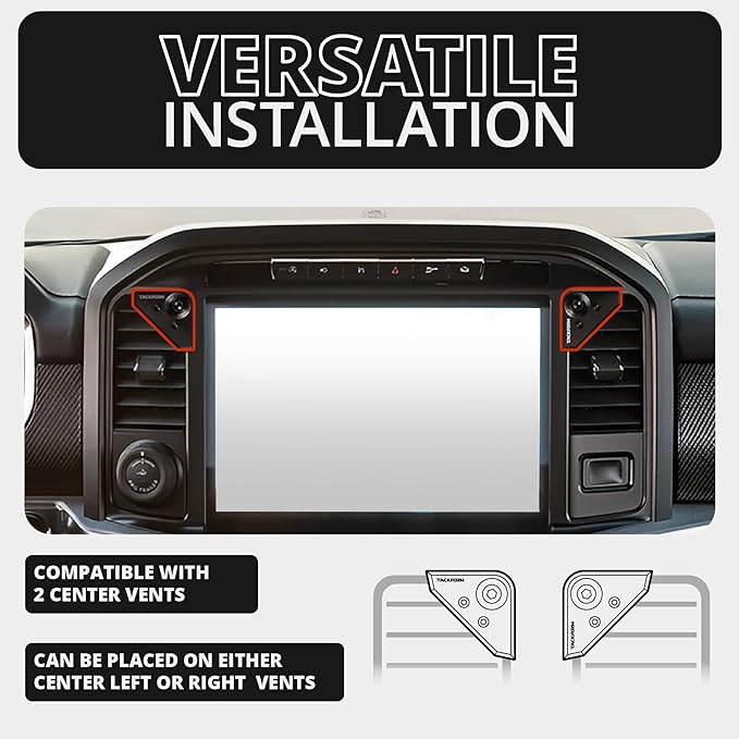 Tackform Link Vent Mount Magnetic Phone Holder - Compatible with MagSafe, 2021-2025 Ford F150 & Raptor, 2023-2025 Ford Super Duty | Billet Aluminum | Zero Slip | 2" Arm | Yellow
