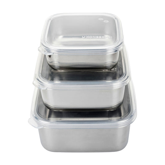 U-Konserve Nesting Trio Food Storage Containers Bento Box Trio 15/30/50 oz
