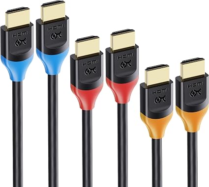 Cable Matters 3-Pack 4K High Speed HDMI Cable, 1ft