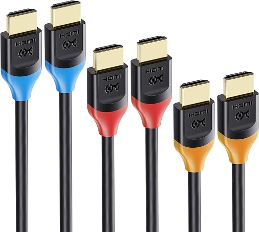 Cable Matters 3-Pack 4K High Speed HDMI Cable, 1ft