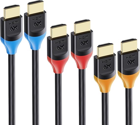 Cable Matters 3-Pack 4K High Speed HDMI Cable, 1ft