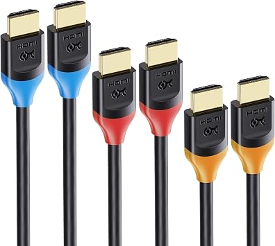 Cable Matters 3-Pack 4K High Speed HDMI Cable, 1ft