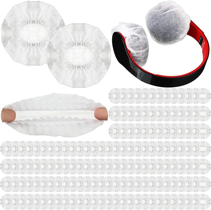 Hoteam 500 Pcs Disposable Headphone Covers, Non-Woven for Over-Ear 8-11cm