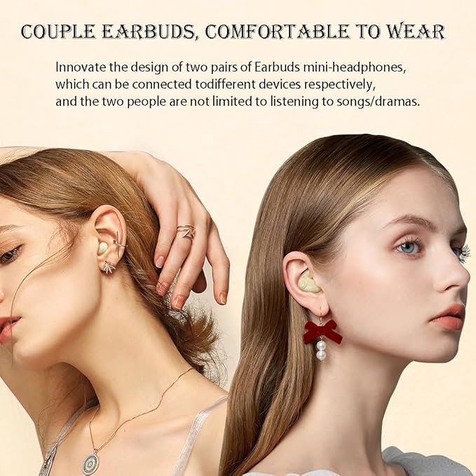 2-Pack Invisible Sleep Earbuds,Bluetooth 5.4 Ultra-Mini Stylish Headphones for Sleep,Comfortable Blocking Noise,Small mini Invisible Wireless Earbuds for Sleeping-White