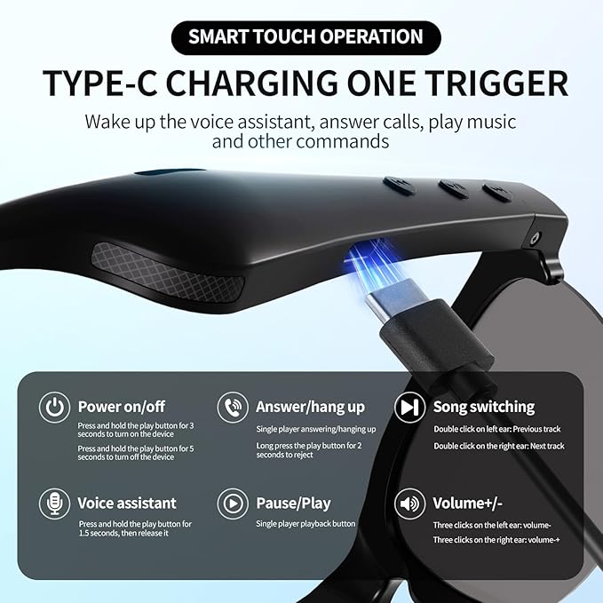 AI Smart Translation Glasses - Real-Time Voice Translator, 138+ Languages, Bluetooth 5.4, 8Hr Battery for Travel Business (Black)