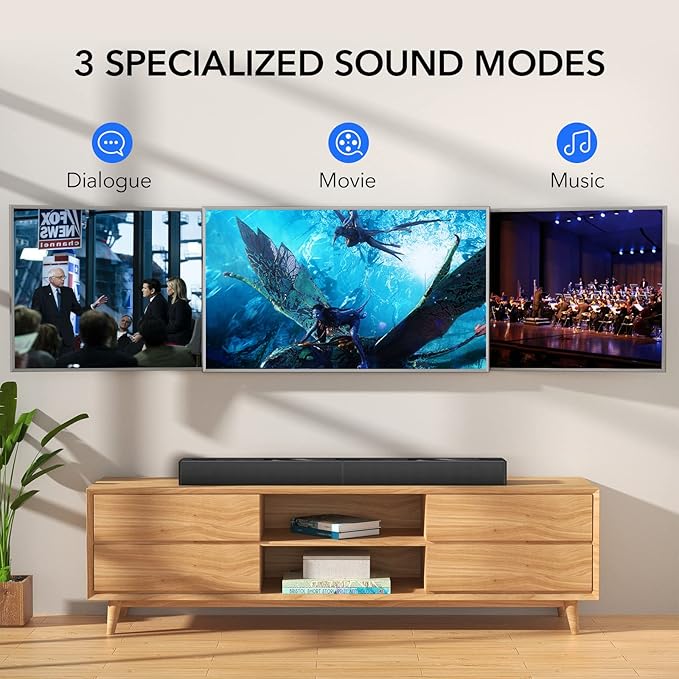 Sound Bar for TV, Surround Sound System, TV Speaker Soundbar with Bluetooth/HDMI ARC/Optical/AUX/USB, 31 Inch