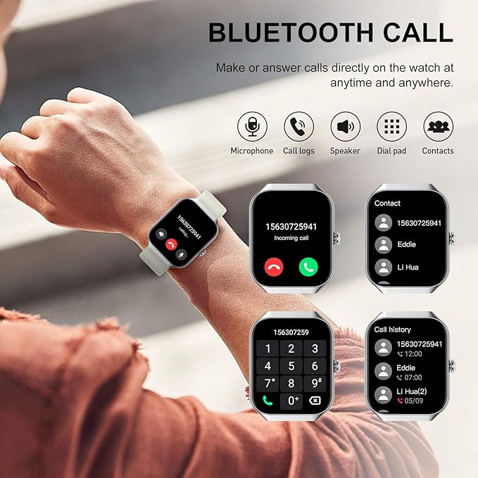 Jugeman Smart Watches for Women(Answer/Make Call), 1.96" HD New Smartwatch with Heart Rate/Sleep Monitor/Pedometer/Calories, 113+ Sports Modes, Fitness Watch IP68 Waterproof for Android iOS Beige