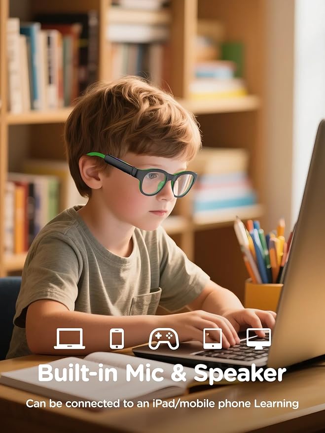 Smart Bluetooth Glasses for Kids with Blue Light Protection