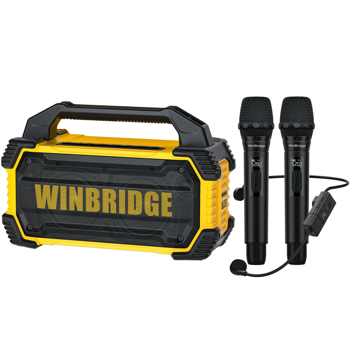 150W Waterproof Portable PA Speaker & Voice Amplifier with Wireless Mics