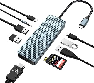 9 in 1 USB C Hub, Comprehensive USB C Adapter Featuring 4K HDMI, 2 x USB 3.0 Ports, USB C 3.0 Data Transfer, 2 x USB 2.0, 100W PD Charging, SD/TF for Type C Laptops & Devices and More - Image 1