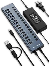 ACASIS Powered USB C Hub, 16-in-1 USB 3.2 Hub 10Gbps, 6 USB-A 3.2 + 2 USB-A 2.0+ 8 USB-C 3.2 Ports, Dual USB-C PD 30W, 150W Adapter, 3.3FT Cable, Aluminum USB Hub for PC, Laptop, Mac mini, iMac, iPad - Image 1