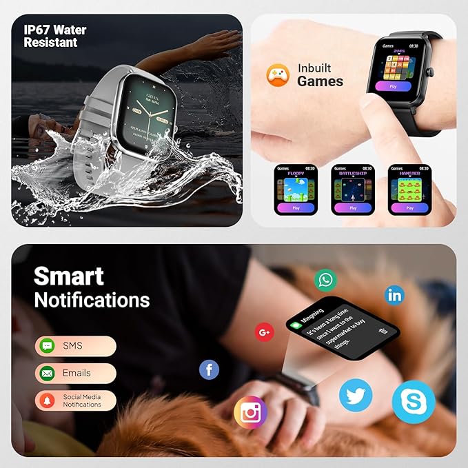 Fire-Boltt Ninja Call Pro Max 51.05mm (2.01 inch) Display Smart Watch, Bluetooth Calling, 120+ Sports Modes, Health Suite, Voice Assistance (Grey)