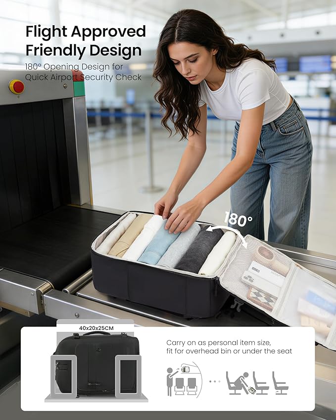 LOVEVOOK 40L Carry on Backpack, Large 17 Inch Travel Backpack for Women Men, Personal Item Bag Airline Approved with 3 Packing Cubes, Hiking Backpack Waterproof Weekender Essentials Casual Daypack