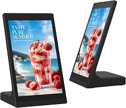 10.1" Desktop Digital Signage Display, L-Shaped HD Touch Screen Kiosk, LedArt App Remote Management, Commercial Advertising Display for Retail, Restaurant, Hotel (WiFi/Ethernet/USB)