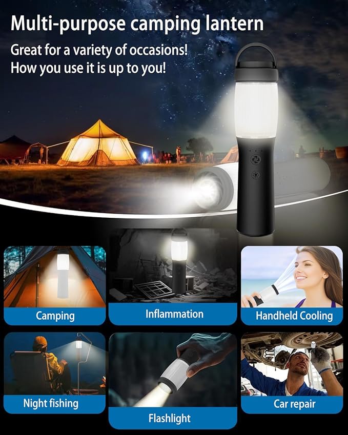 LED Camping Lantern Lantern Rechargeable,5 Light Modes LED Flashlight Survival Kits for Indoor Outdoor Home Emergency Light Power Outages Hiking Tent Outdoor Cooling Essentials