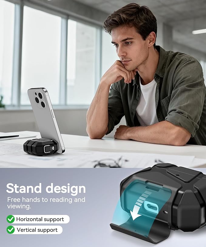 for AirPods Pro 3rd Case (2025 New),Secure Lock & Phone Stand Design Compatible with Airpods Pro 3 Generation Cover with Cleaner Kit-Balck
