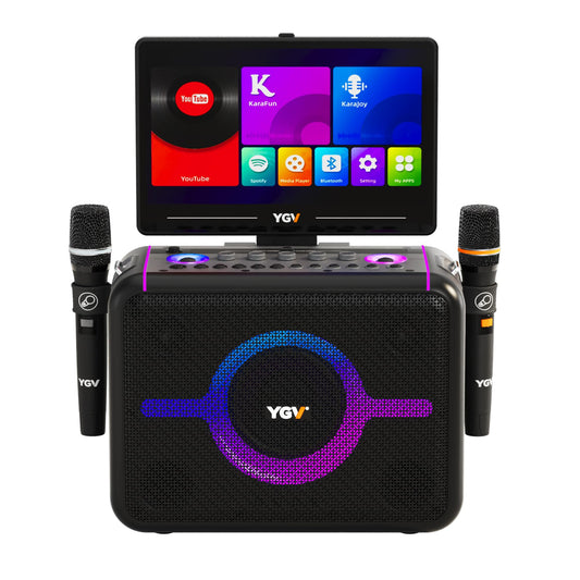YGV Smart Karaoke Speaker for Adults with UHF Wireless Microphones