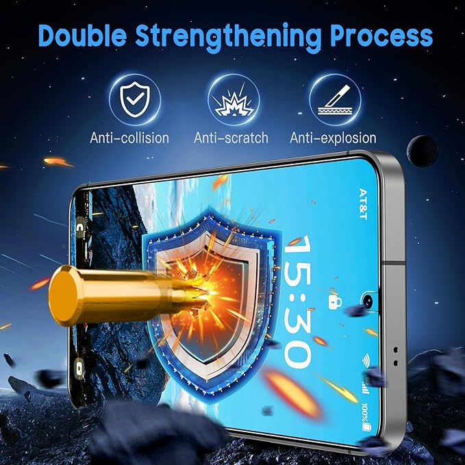 Uyiton UnBreak-Glass for Samsung Galaxy S25 Plus/S24 Plus Matte Screen Protector, [Ultrasonic Fingerprint Support][Anti- Glare][9H Tempered Glass] Scratch-Resistant Bubble-Free, 2 Pack