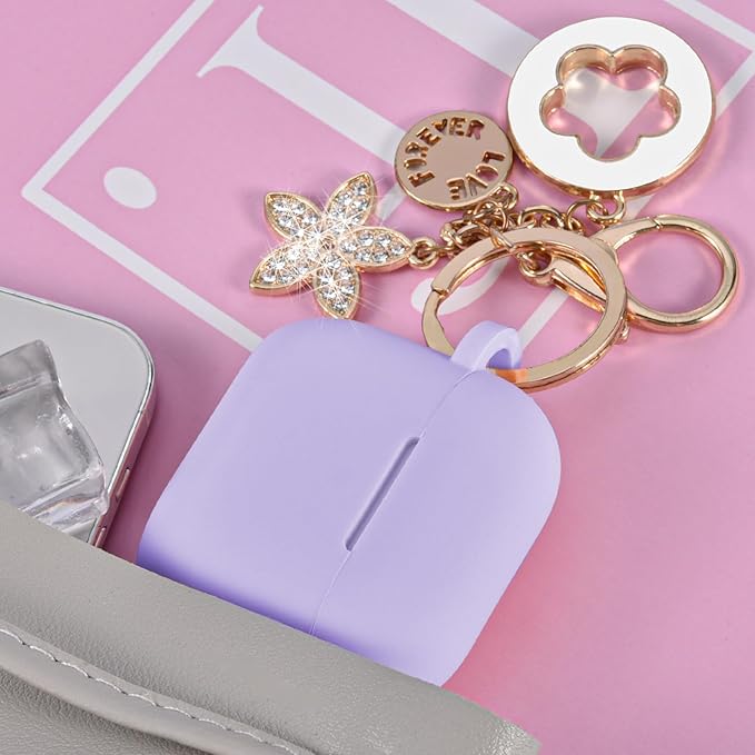 Case for Apple Airpods 4 - VISOOM Airpods 4 Cases 2024 Cover Women Anti-Drop Silicone iPods 4 Earbuds Wireless Accessorie Charging Cases Girl Bling Keychain for Airpod iPods 4th Generation