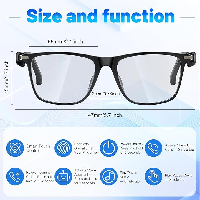 AI Translation Smart Glasses Pro with 138 Languages, Bluetooth Glasses Compatible with ChatGPT, Photochromic Lens with Open-Ear Speakers for Men Women, for Travel, Business, Driving