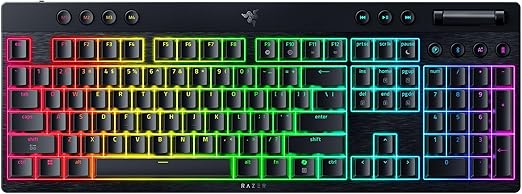 Razer BlackWidow V4 Low Profile Wireless Gaming Keyboard, Orange Switches