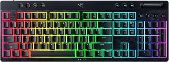 Razer BlackWidow V4 Low Profile Wireless Gaming Keyboard, Orange Switches