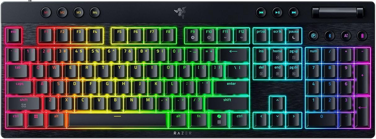 Razer BlackWidow V4 Low Profile Wireless Gaming Keyboard, Orange Switches