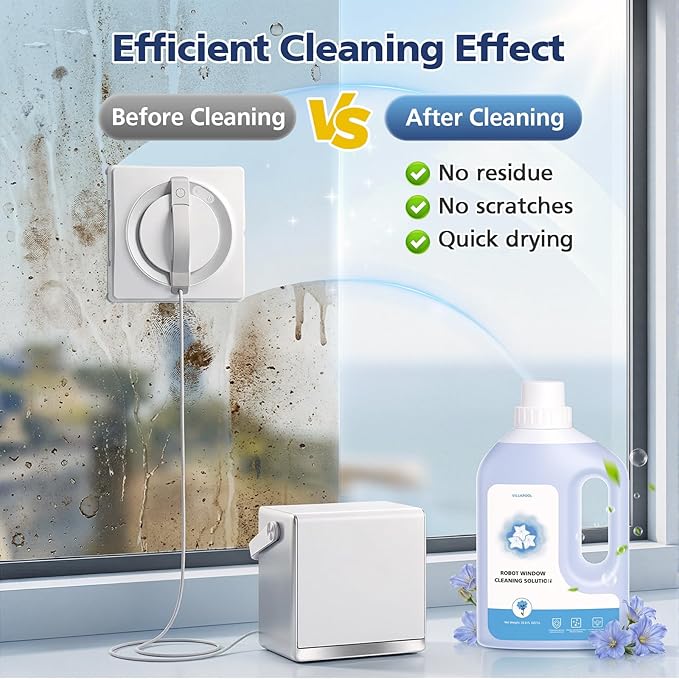 Window Cleaning Solution Compatible with ECOVACS Winbot W2 PRO OMNI/ W2 OMNI/ W2 PRO/ W1 PRO/WINBOT MINI,1L