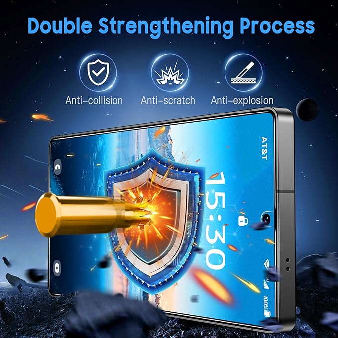 Uyiton UnBreak-Glass for Samsung Galaxy S25 Ultra Matte Screen Protector, [Ultrasonic Fingerprint Support][Anti- Glare][9H Tempered Glass] Scratch-Resistant Bubble-Free, 2 Pack