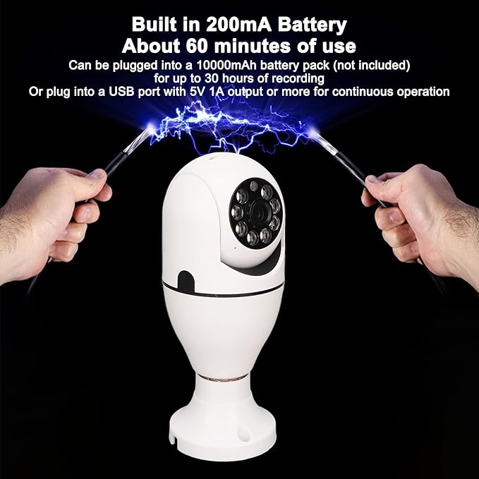 Cuifati Light Bulb Security Cameras Outdoor, 2.4G 5G 1080P HD 5MP Security Light Bulb Camera, Night Two Way Audio Function Motion Detection Home Security Camera