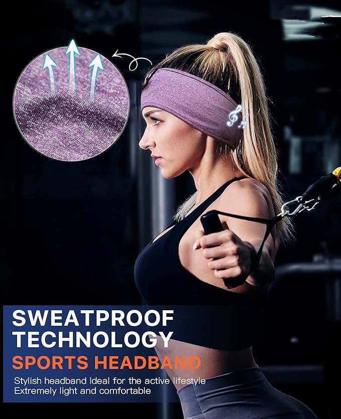 Perytong 2-Pack Sleeping Headphones, Headband Headphones with Ultra-Thin HD Stereo Speaker, Bluetooth Headband for Sports, Workouts, Insomnia, Yoga, Air Travel, Meditation