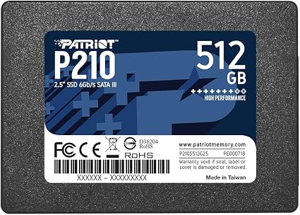 Patriot P210 512GB Internal SSD - SATA 3 2.5" - Solid State Drive - P210S512G25
