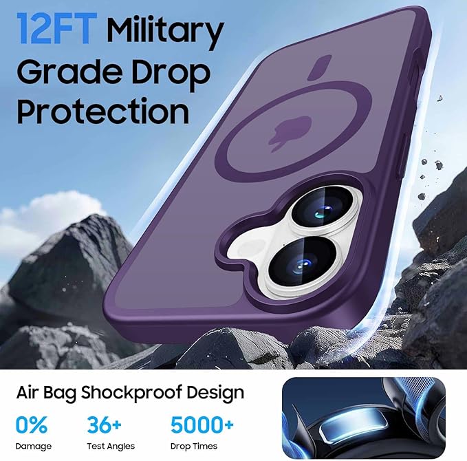 Magnetic for iPhone 17 Case with Detachable Wallet, Compatible with MagSafe, Credit Card Holder with Slim Shockproof Protective Phone Cover, Purple