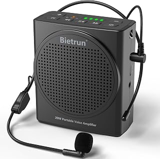 Bluetooth Voice Amplifier for Teachers, Portable Rechargeable Mini Voice Amplifier with Wired Microphone Headset, PA System Megaphone Speaker for Teachers, Singing, Training, Presentation, Tour Guide - Image 1