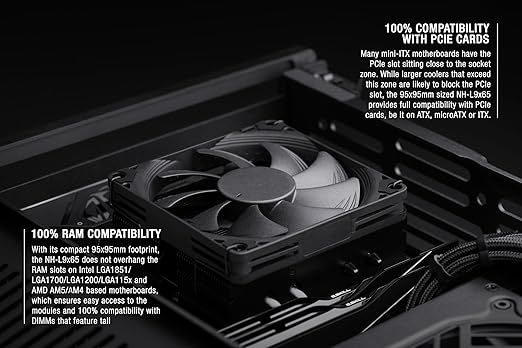 Noctua NH-L9x65 chromax.Black, Premium Low-Profile CPU Cooler (65mm, Black)