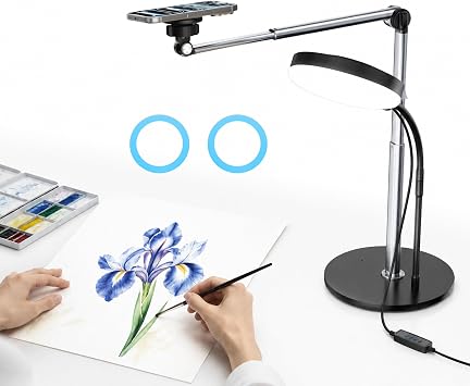 Mistriddle Aluminum Magnetic Telescopic Overhead Phone Stand with USB Light