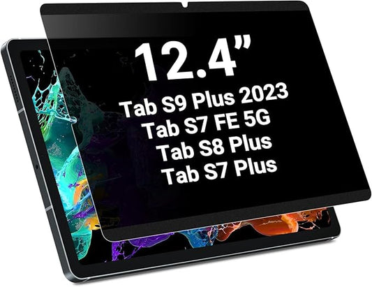 PYS® Magnetic Privacy Screen Protector for Samsung Galaxy Tab S9 Plus 2023/Tab S9 FE+ Plus/S7 FE 5G / S8 Plus/ S7 Plus 12.4 Inch/Removable Screen Protector,Anti-Glare,Anti-Spy,Bubble Free,[Easy On]