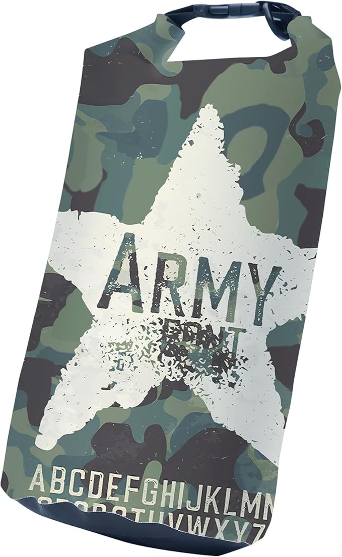 Waterproof Dry Bag Marine Dry Bags for Kayaking Hiking Camouflage Green Backpack Roll-Top Closure Bag - Backpack Waterproof Phone Case 5L