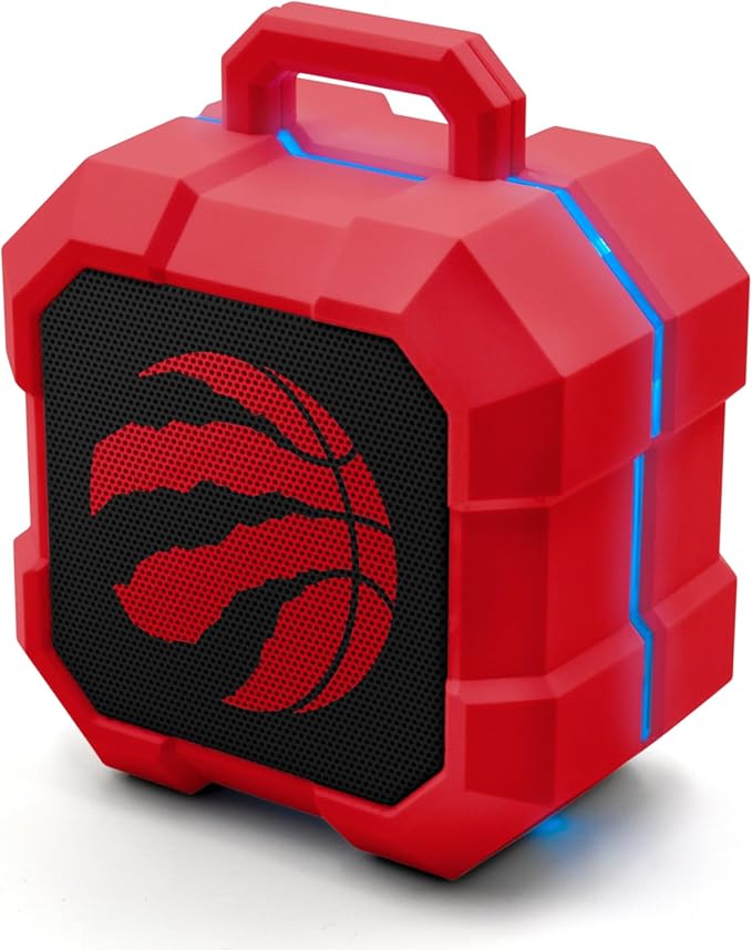 SOAR NBA Shockbox LED Wireless Bluetooth Speaker - Water Resistant IPX4, 5.0 Bluetooth with Over 5 Hours of Play Time - Small Portable Speaker - Officially Licensed NBA, Perfect Home & Outdoor Speaker