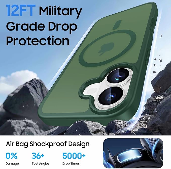 Magnetic for iPhone 17 Case with Detachable Wallet, Compatible with MagSafe, Credit Card Holder with Slim Shockproof Protective Phone Cover, Green