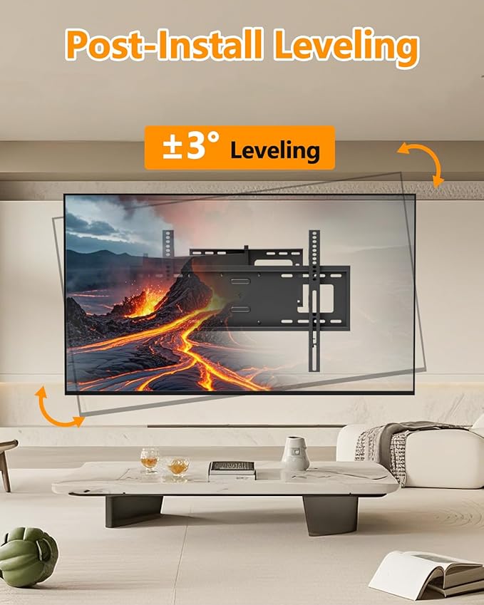 FORGING MOUNT Long Extension TV Mount Full Motion Wall Bracket with 42 inch Long Arm Articulating TV Wall Mount for 42 to 80 Inch Flat/Curve TVs, VESA 600x400mm Compatible, Holds up to 110 lbs