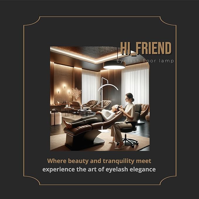 Hi_friend 23 inch Half Moon Lamp, Portable Esthetician Lash Light for Lash Tech, Bright Eyelash Extension Arched LED Floor Light, Lashing Lamp for Beauty, Skincare, Lashes (White)
