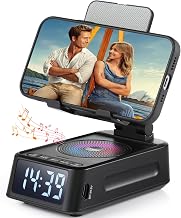 Gifts for Men Women, Phone Stand with Bluetooth Speaker&Clock, Birthday Gifts for Him, Phone Holder with Wireless Speaker, Ideal for Dad Mom Husband Boy, Cool Tech Gadget for Men - Image 1